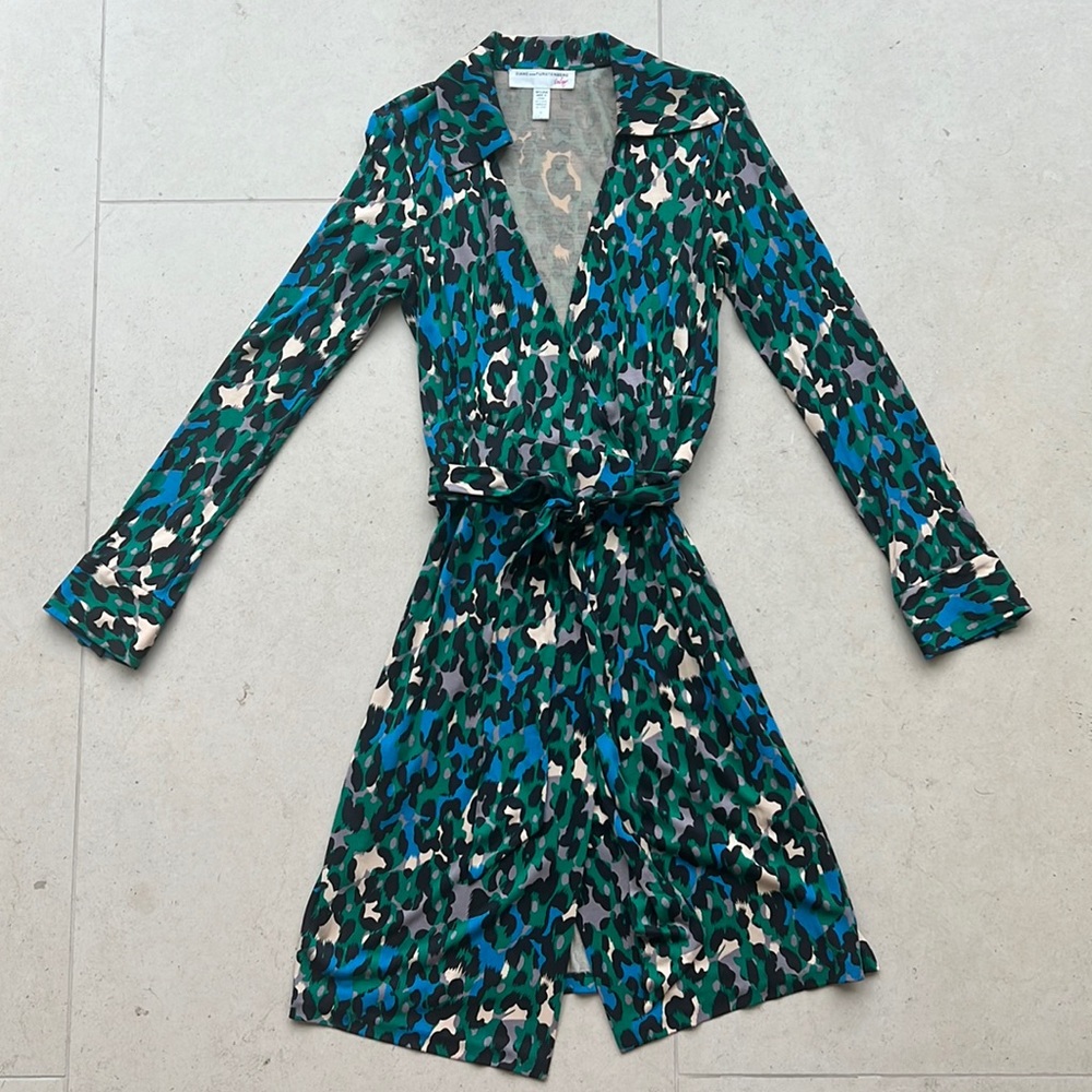 Diane Von Furstenberg Judy wrap dress in animal print silk
